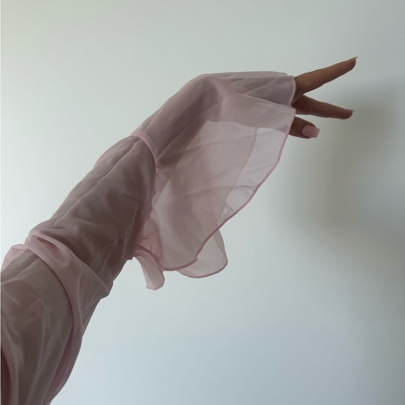 Sheer Pink Ruffle Cover-Up - Picture 3 of 3